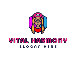 Girl Vlogging Character logo design