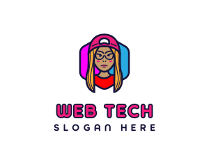 Girl Vlogging Character logo design