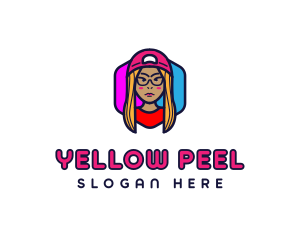 Girl Vlogging Character logo design