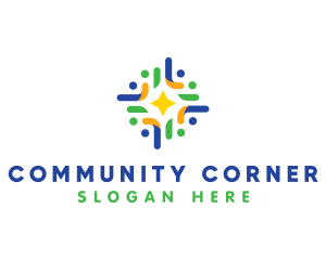 People Community Star logo design