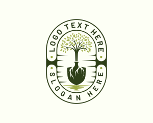 Shovel Landscaping Tree Logo