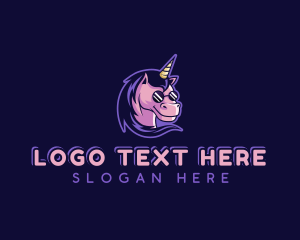 Unicorn Sunglasses Mascot logo