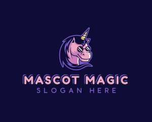 Unicorn Sunglasses Mascot logo