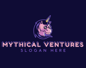 Unicorn Sunglasses Mascot logo design