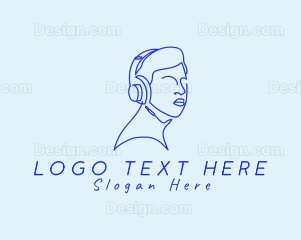 Audio Headphone Guy Logo