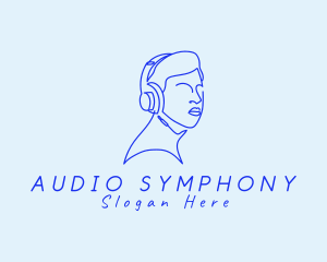 Audio Headphone Guy logo design