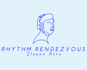 Audio Headphone Guy logo design