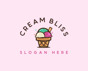 Ice Cream Cup Dessert logo design