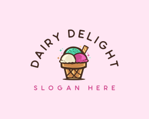 Ice Cream Cup Dessert logo design