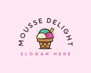 Ice Cream Cup Dessert logo design