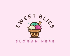 Ice Cream Cup Dessert logo design