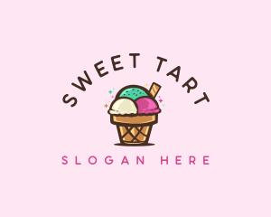 Ice Cream Cup Dessert logo design