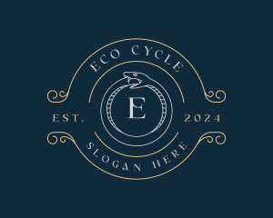 Ouroboros Snake Cycle logo design