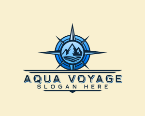 Mountain Compass Navigation Voyage logo design