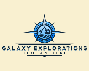 Mountain Compass Navigation Voyage logo design