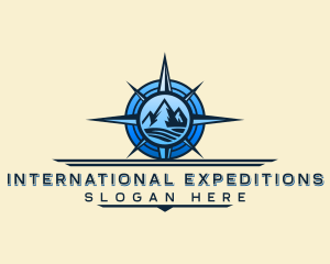 Mountain Compass Navigation Voyage logo design