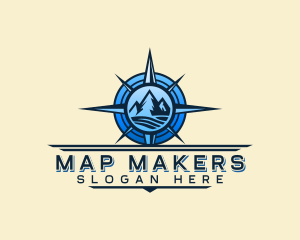 Mountain Compass Navigation Voyage logo design