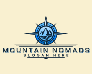 Mountain Compass Navigation Voyage logo design