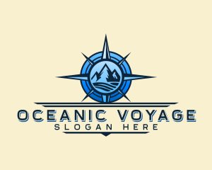 Mountain Compass Navigation Voyage logo design