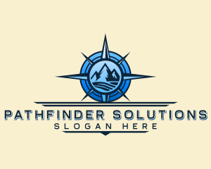 Mountain Compass Navigation Voyage logo design