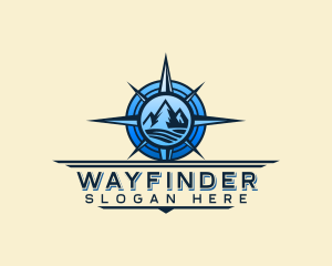 Mountain Compass Navigation Voyage logo design