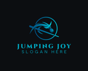 Pole Vaulting Athlete logo design