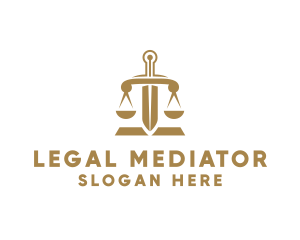 Bronze Legal Sword logo design