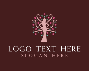 Woman Flower Tree logo