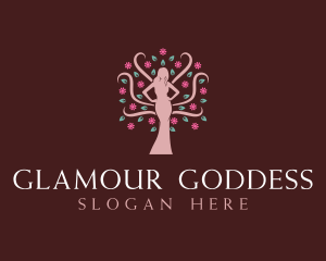 Woman Flower Tree logo