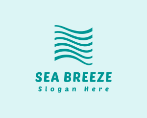 Abstract Sea Water Wave logo design