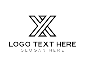 Modern Geometric Brand Letter X logo