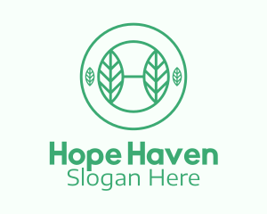 Green Herb Badge Logo