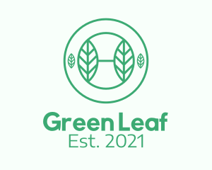 Green Herb Badge logo design