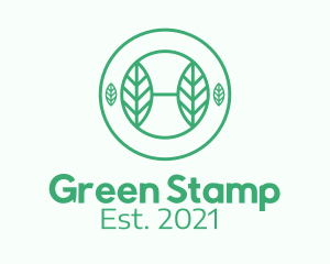 Green Herb Badge logo design