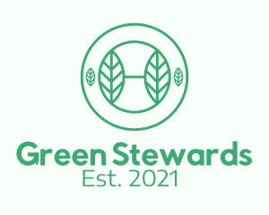 Green Herb Badge logo design