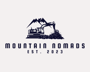 Excavator Mountain Machine logo design