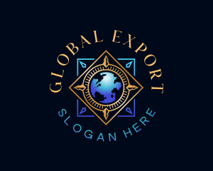 Globe Compass Direction logo design