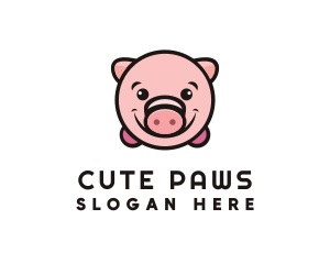 Cute Pork Pig  logo design