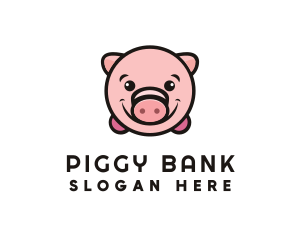 Cute Pork Pig  logo design