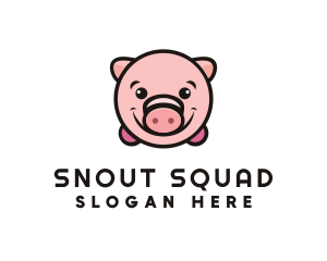 Cute Pork Pig  logo design