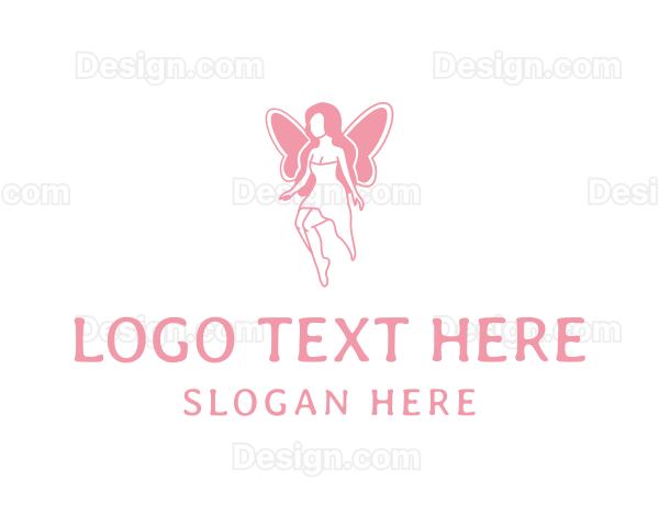 Fairy Woman Wings Logo