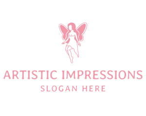 Fairy Woman Wings logo design