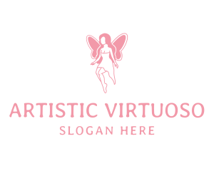 Fairy Woman Wings logo design