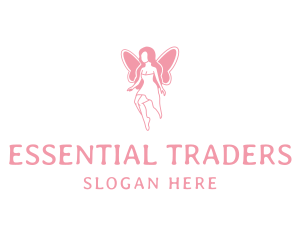 Fairy Woman Wings logo design