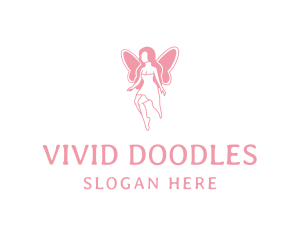 Fairy Woman Wings logo design