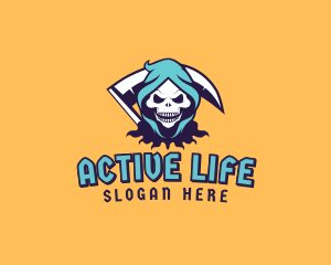 Scythe Skull Avatar logo design