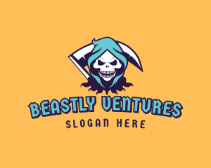 Scythe Skull Avatar logo design