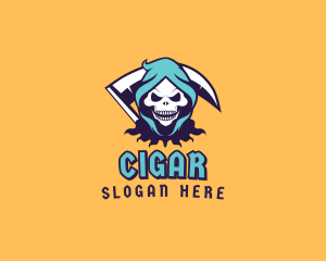 Scythe Skull Avatar logo design