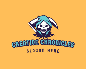 Scythe Skull Avatar logo design