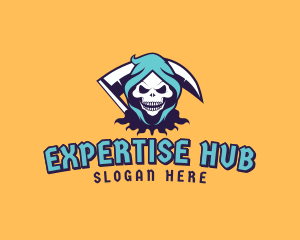 Scythe Skull Avatar logo design